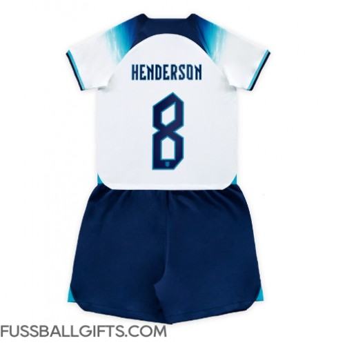 England Jordan Henderson #8 Fußballbekleidung Heimtrikot Kinder WM 2022 Kurzarm (+ kurze hosen)